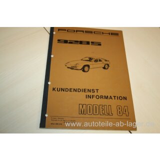Porsche 928 Handbuch Kundendienst Information Model 84 WDK490310 WDK 490 310 #3915